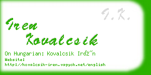 iren kovalcsik business card